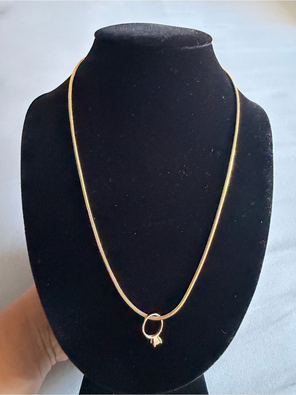 Dior Gold-Tone Rope Chain Necklace with Signature Loop Charm